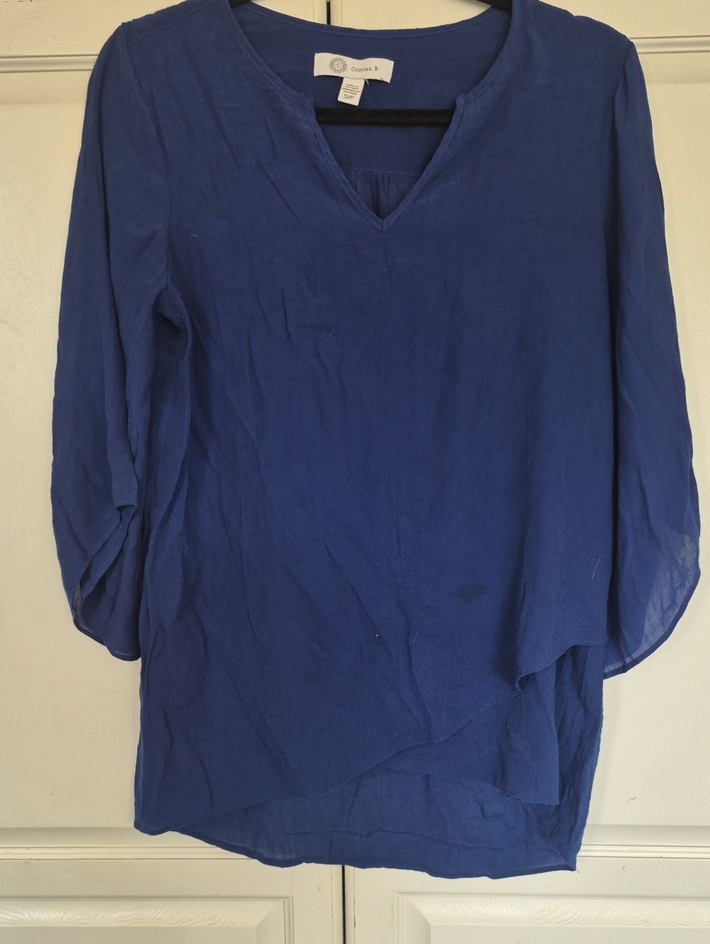 Cristina B. Royal Blue V-Neck Lightweight Tunic